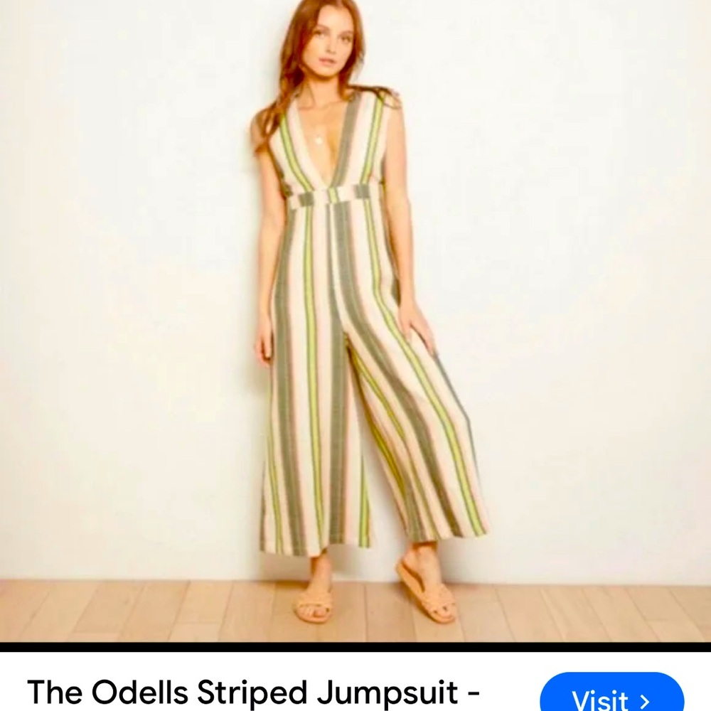 Anthropologie The Odells REVERSIBLE Striped Jumpsuit.  sz S